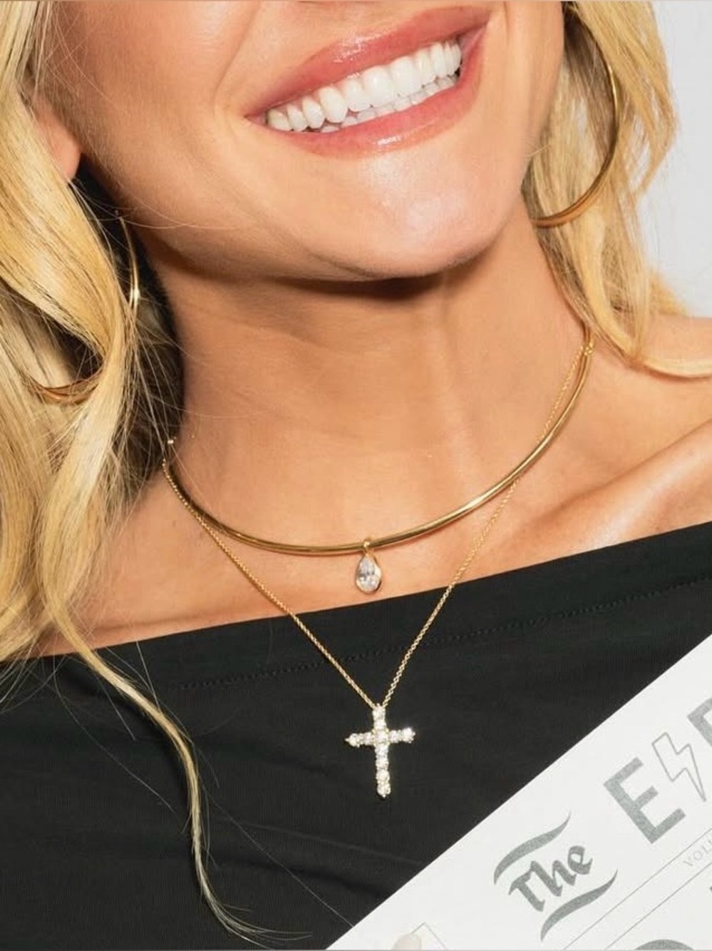 NWOT Electric picks cross necklace - Danielle pheloung